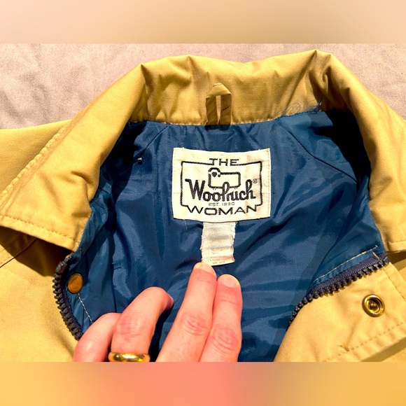 Vintage 80’s Woolrich Jacket Womens M Tan Khaki Barn Chore Coat USA Pockets EUC - Picture 3 of 8